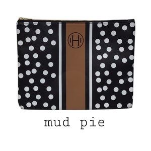 mud pie Chelsea Initial‎ Printed Tablet Case Storage Travel Bag Polka Dots Large